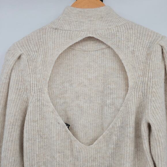 1.State Women's Brushed Knit Mock Turtleneck Open Cut Out Back Sweater Size M - Picture 6 of 14